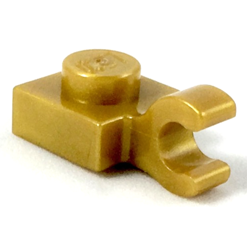 Plaat, Aangepast 1x1 met horizontale clip Pearl Gold